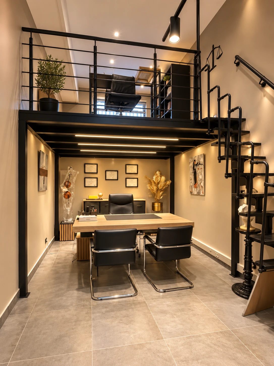 Le bureau de Maître HAZIZA, sous la mezzanine du cabinet