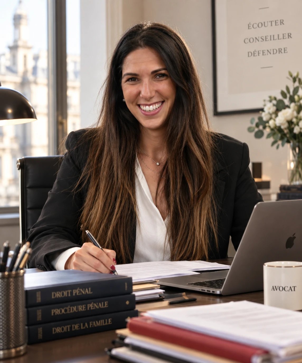 Maître Emmanuelle HAZIZA à son bureau