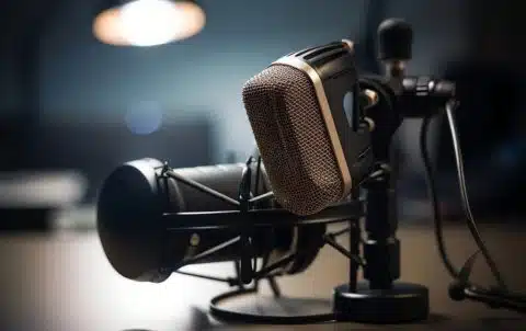 podcast, microphone, music